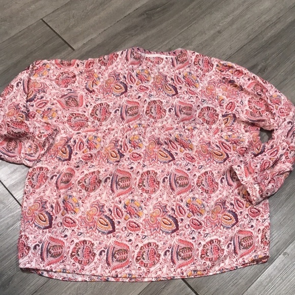 Lucky Brand Viscose Floral Paisley Boho Pheasant Style NWT Blouse size L - Picture 7 of 10